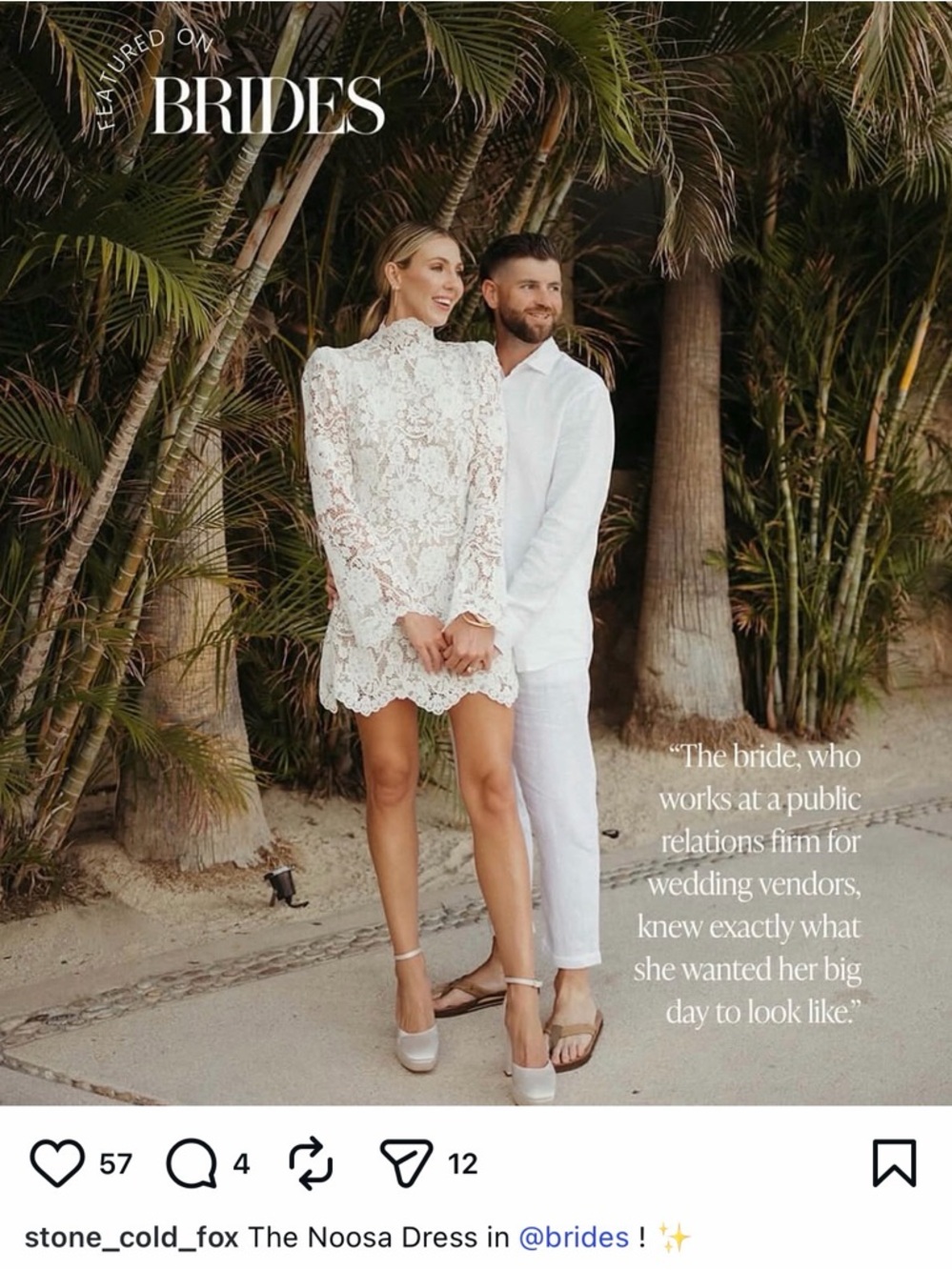 Stone Cold Fox White Lace Mini Dress